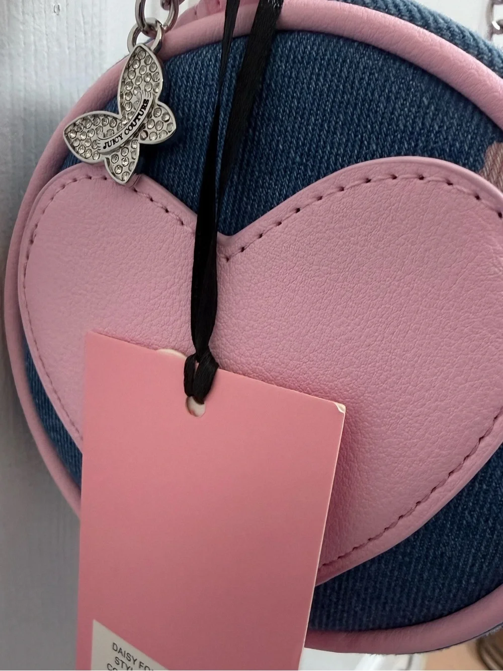 NWT Juicy Couture Daisy For Juicy Barrel in Denim/Light Pink